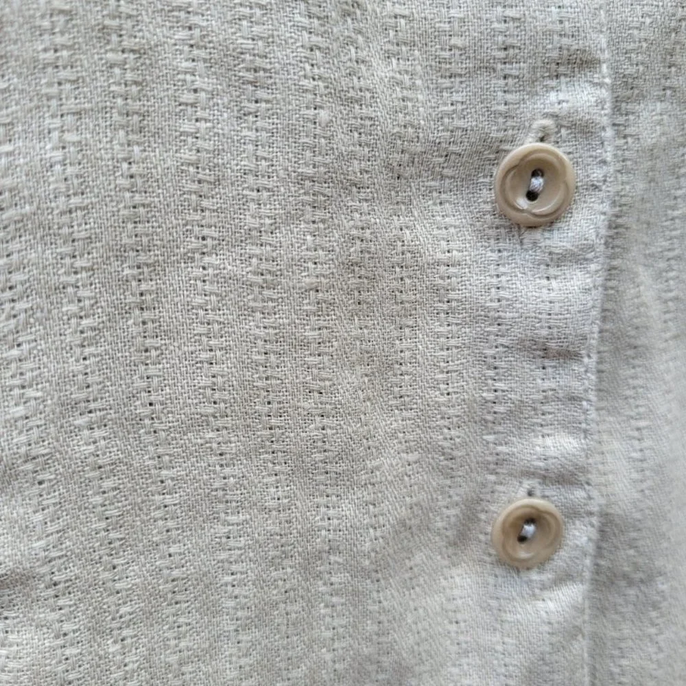 SOLD: VTG 90s FLAX Linen Jumper Dress Prairie Cottagecore Lagenlook Country Chic - Picture 4 of 7